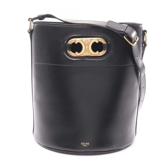 CELINE Handbags - Celine Maillon Bucket Triomphe Shoulder Bag, Leather, Women's, Black